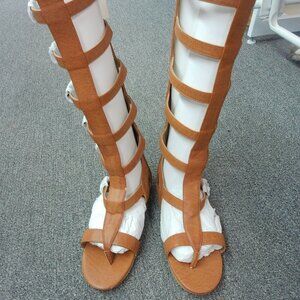 Kids Tan Gladiator Boots